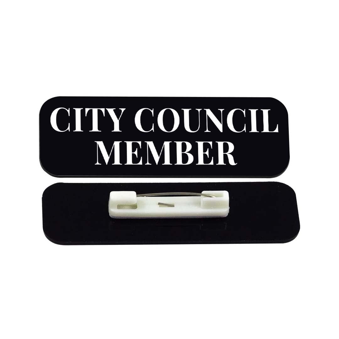 City Council Member 1 x 3" Rounded Corner Name Badge | Stock Name Badges