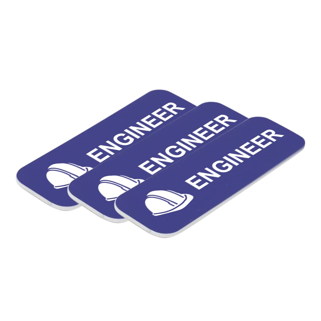 Engineer 1 x 3" Name Tag/Badge, (3 Pack)