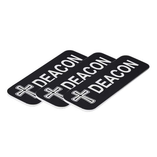 Deacon, Cross Design, 1 x 3" Name Tag/Badge - Name Tag Badge