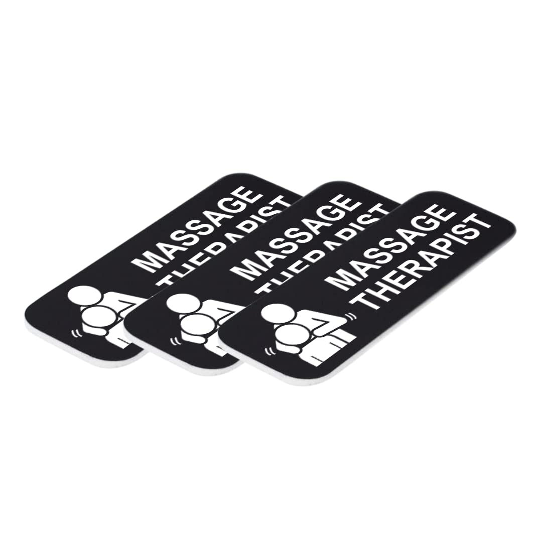 Signs ByLITA Massage Therapist 1 x 3" Name Tag/Badge, (3 Pack)