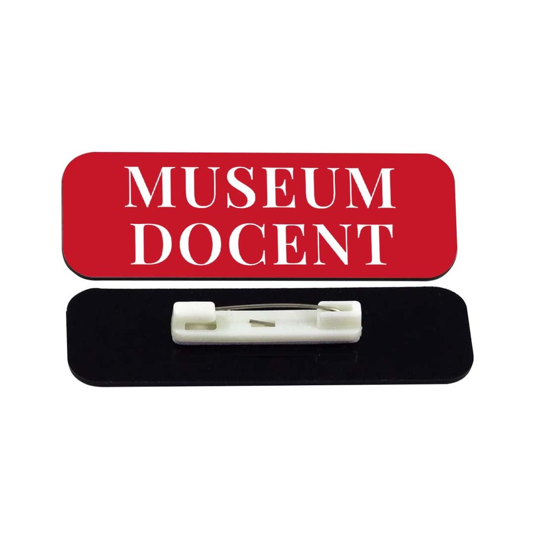 Museum Docent 1 x 3" Rounded Corner Name Badge | Stock Name Badges