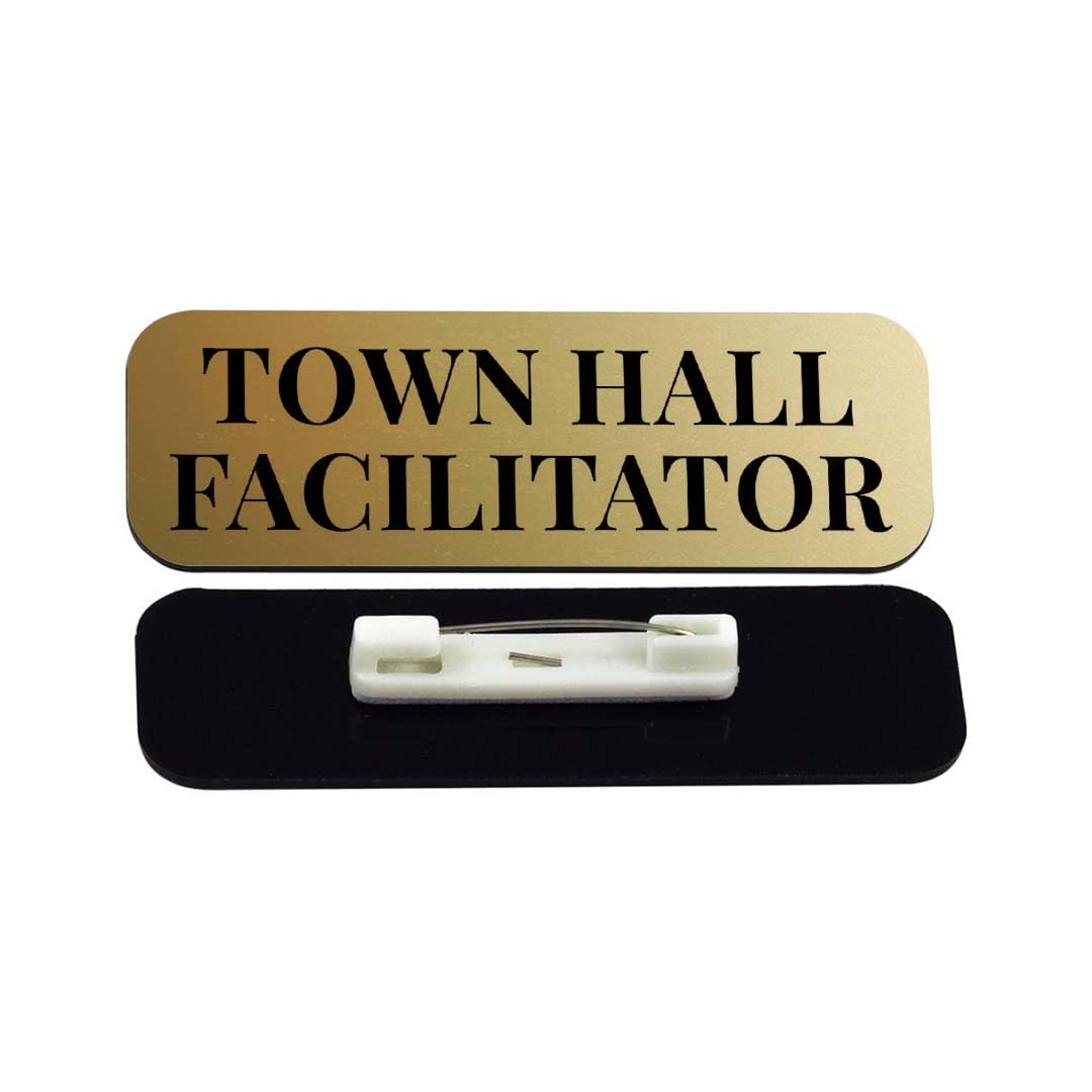Town Hall Facilitator 1 x 3" Rounded Corner Name Badge | Stock Name Badges