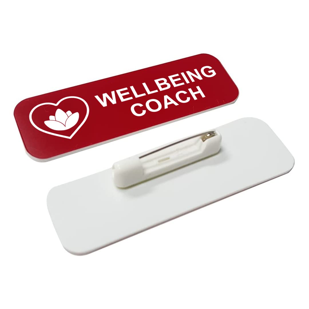 Wellbeing Coach 1 x 3" Name Tag/Badge, (3 Pack)