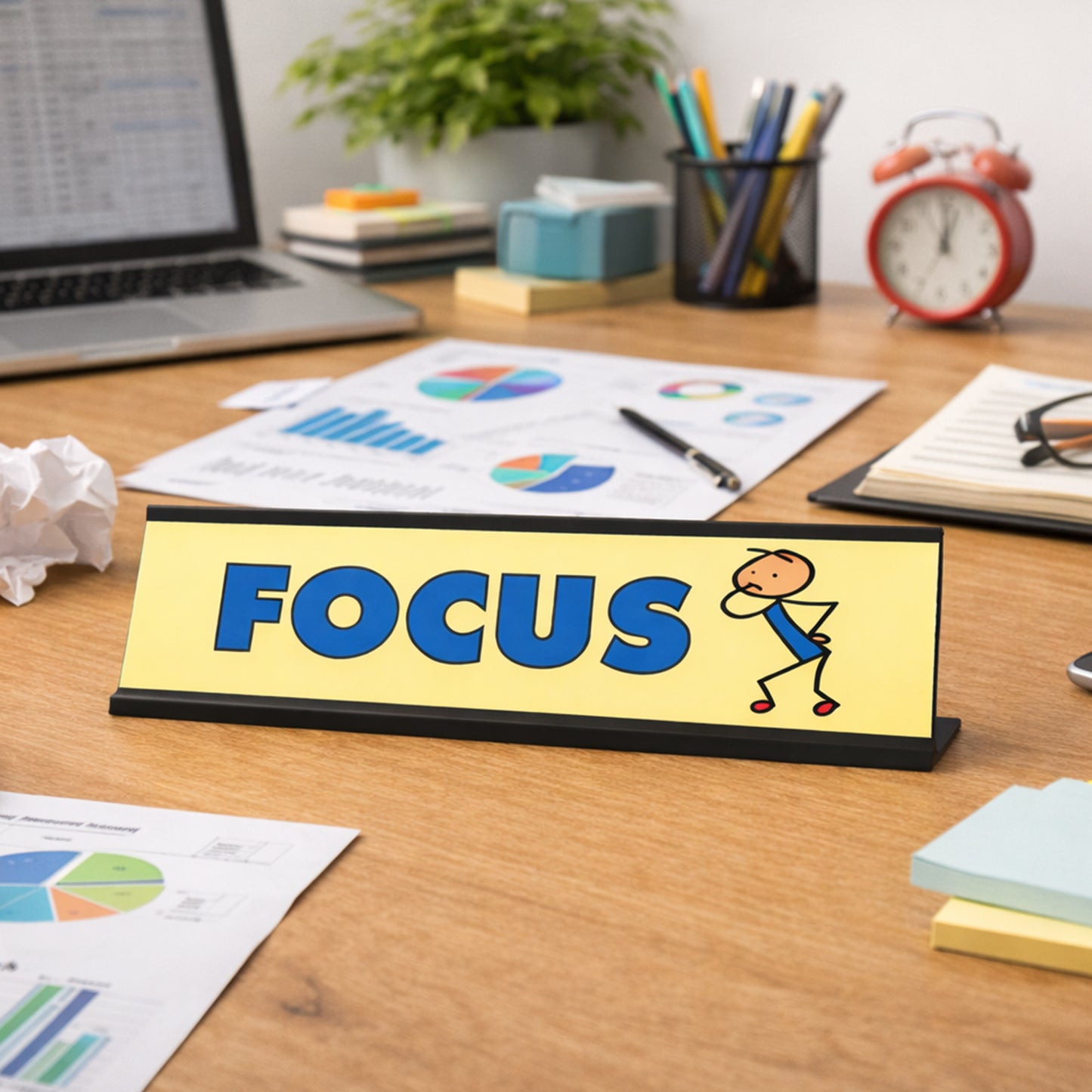 Focus Stick, People Desk Sign, Novelty Nameplate (2 x 8")