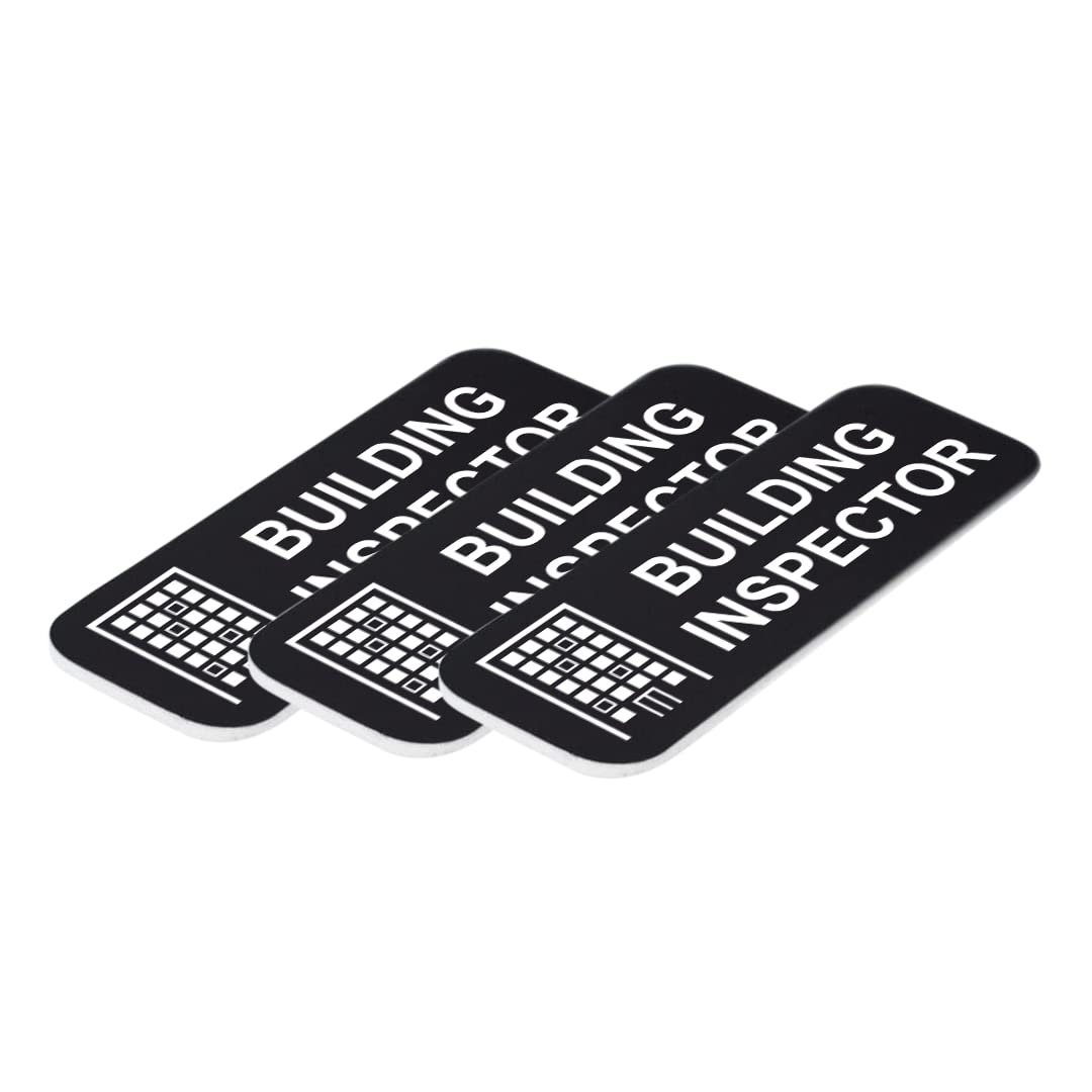 Building Inspector 1 x 3" Name Tag/Badge, (3 Pack)