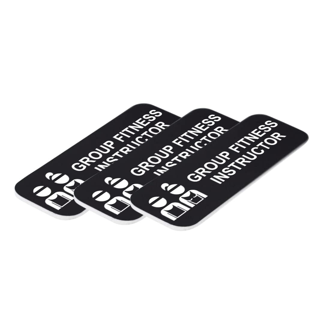 Signs ByLITA Group Fitness Instructor 1 x 3" Name Tag/Badge, (3 Pack)