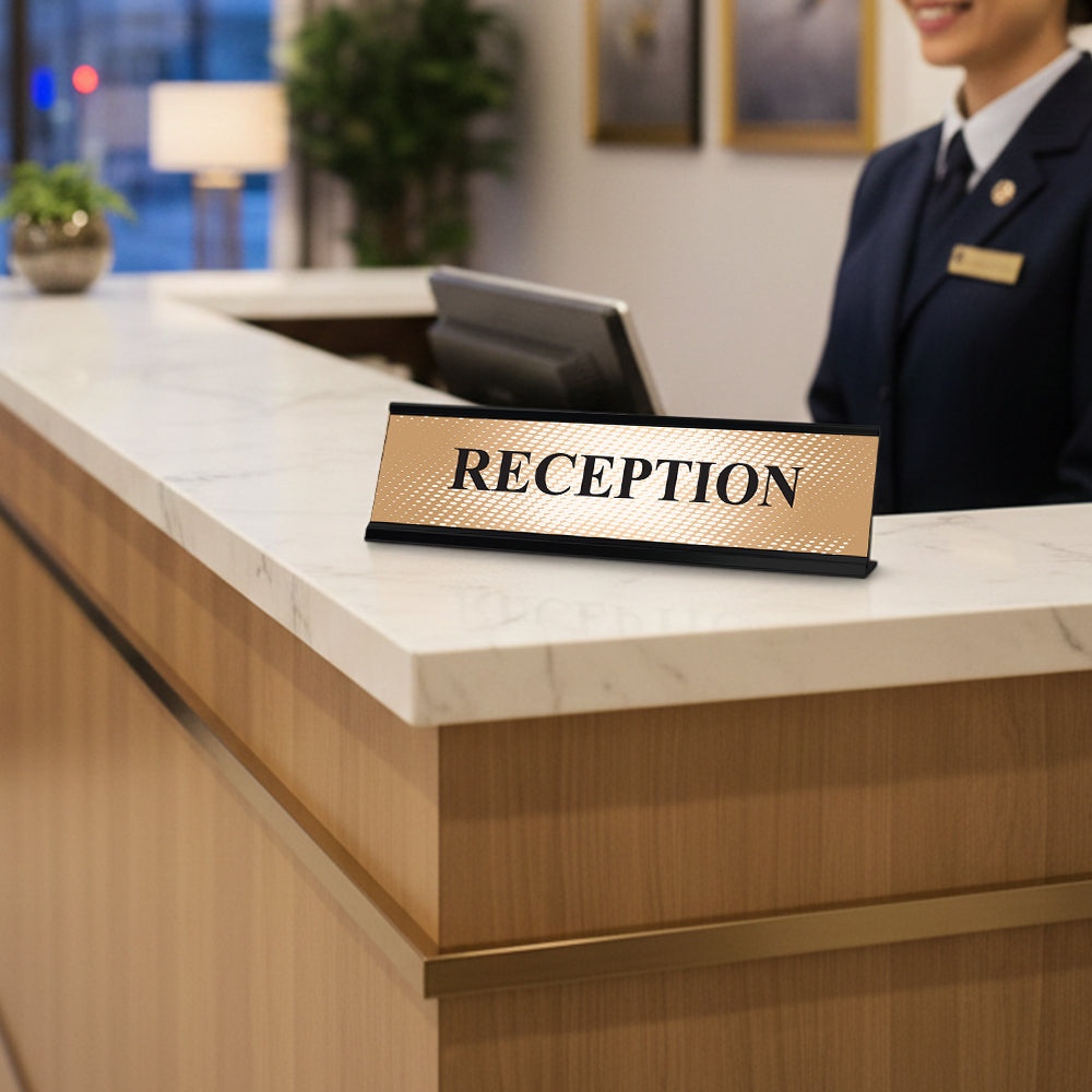 Reception, Designer Series Desk Sign, Novelty Nameplate (2 x 8")