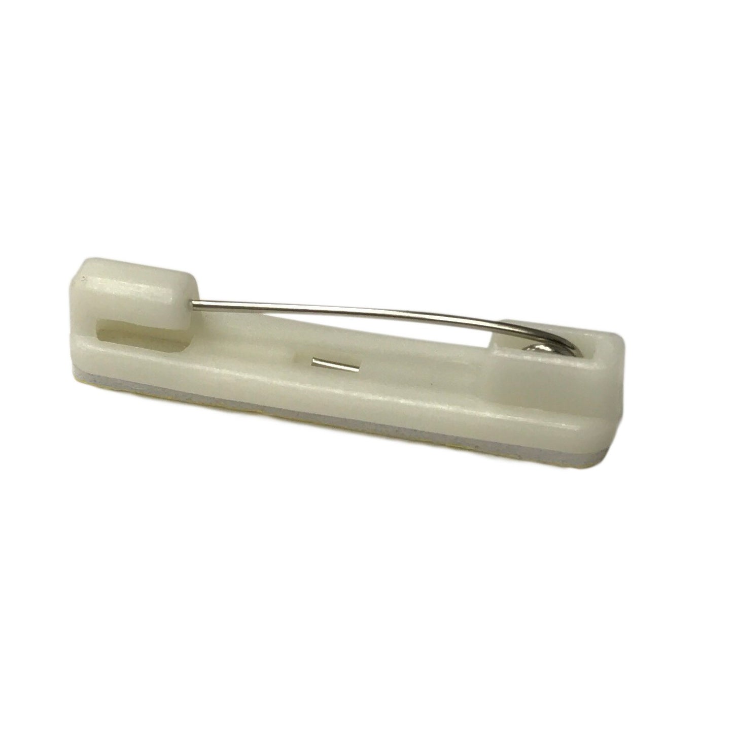 50 White Safety Pin Bar w/ Adhesive ID Badge Crafts