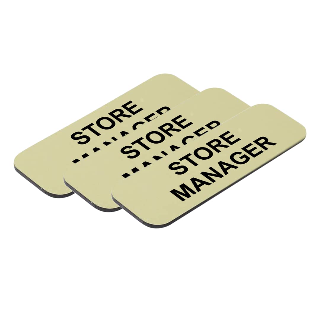 Store Manager 1 x 3" Name Tag/Badge, (3 Pack)