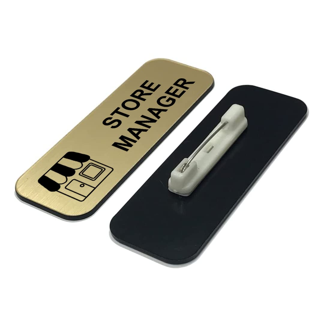 Store Manager 1 x 3" Name Tag/Badge, (3 Pack)
