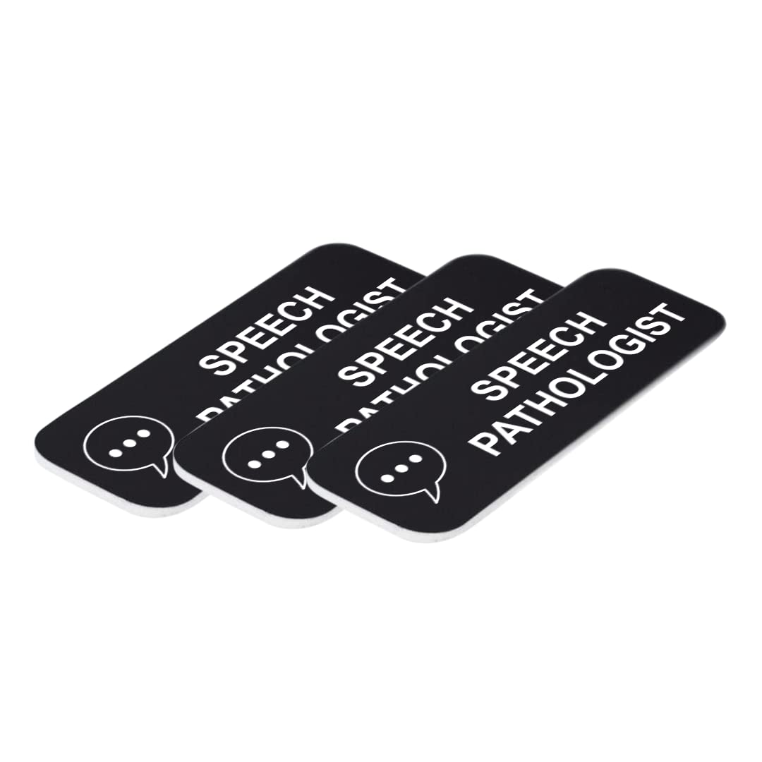 Speech Bubble, Speech Pathologist 1" x 3" Name Tag/Badge, (3 Pack)