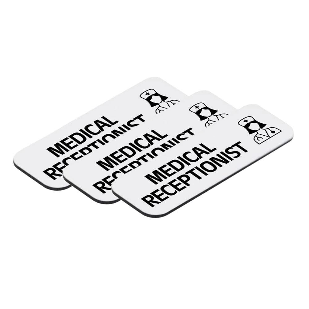 Medical Receptionist 1 x 3" Rounded Corner Name Badge | Medical Facilities
