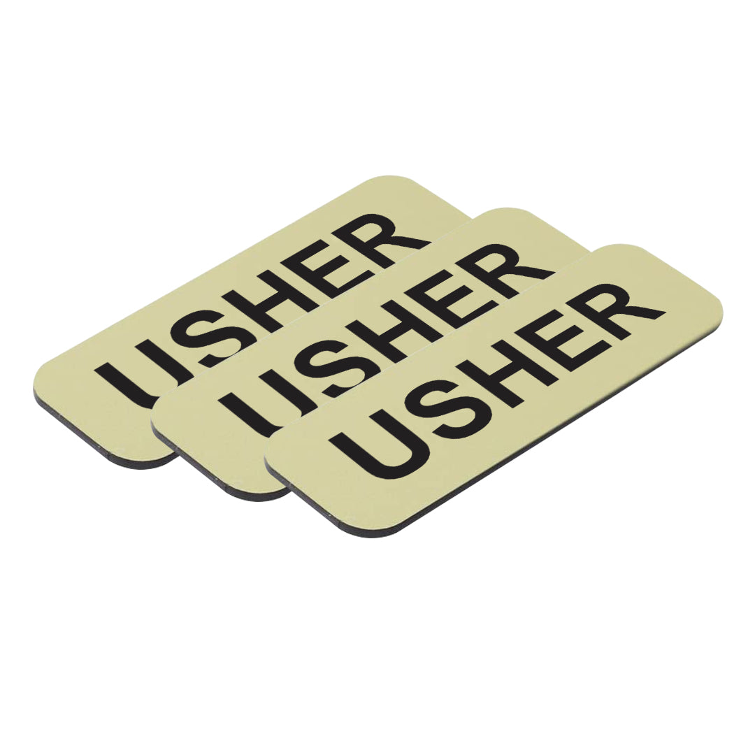 Usher Name Tag - Pack of 3
