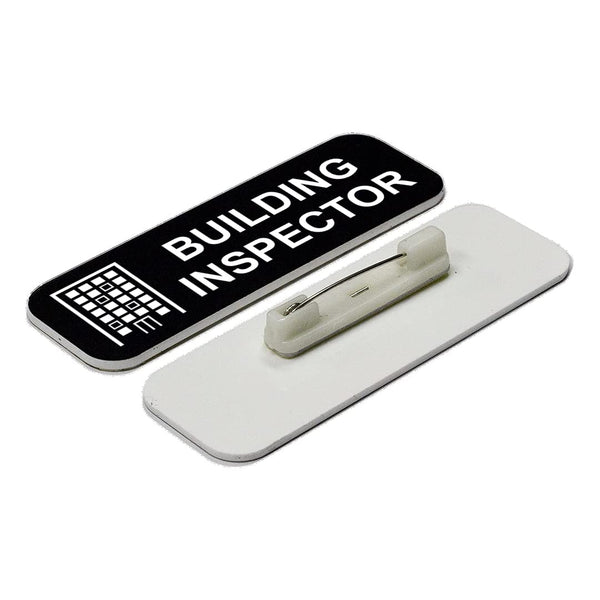 Building Inspector 1 x 3" Name Tag/Badge, (3 Pack)