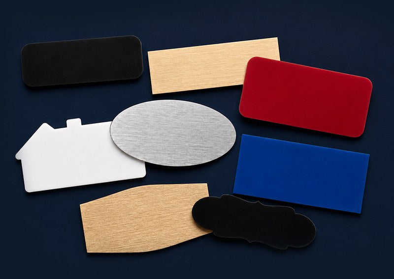 Blank name tag badges in multiple colors