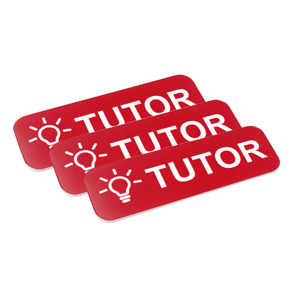 Tutor 1 x 3" Name Tag/Badge, (3 Pack)