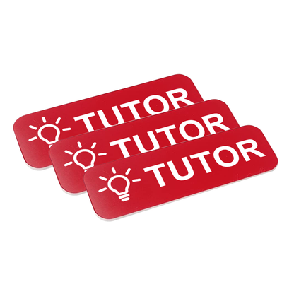 Tutor 1 x 3" Name Tag/Badge, (3 Pack)