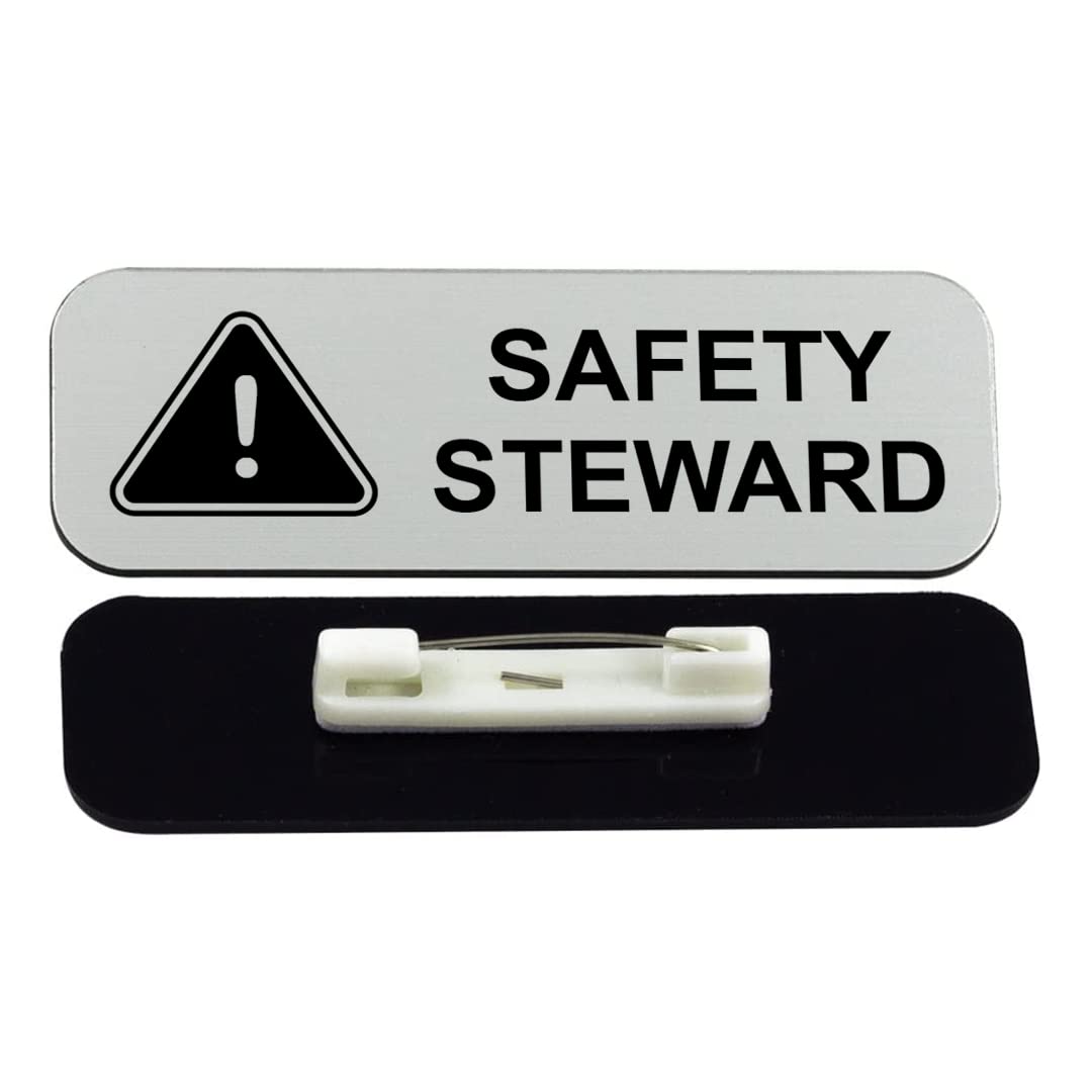 Safety Steward 1 x 3" Name Tag/Badge, (3 Pack)