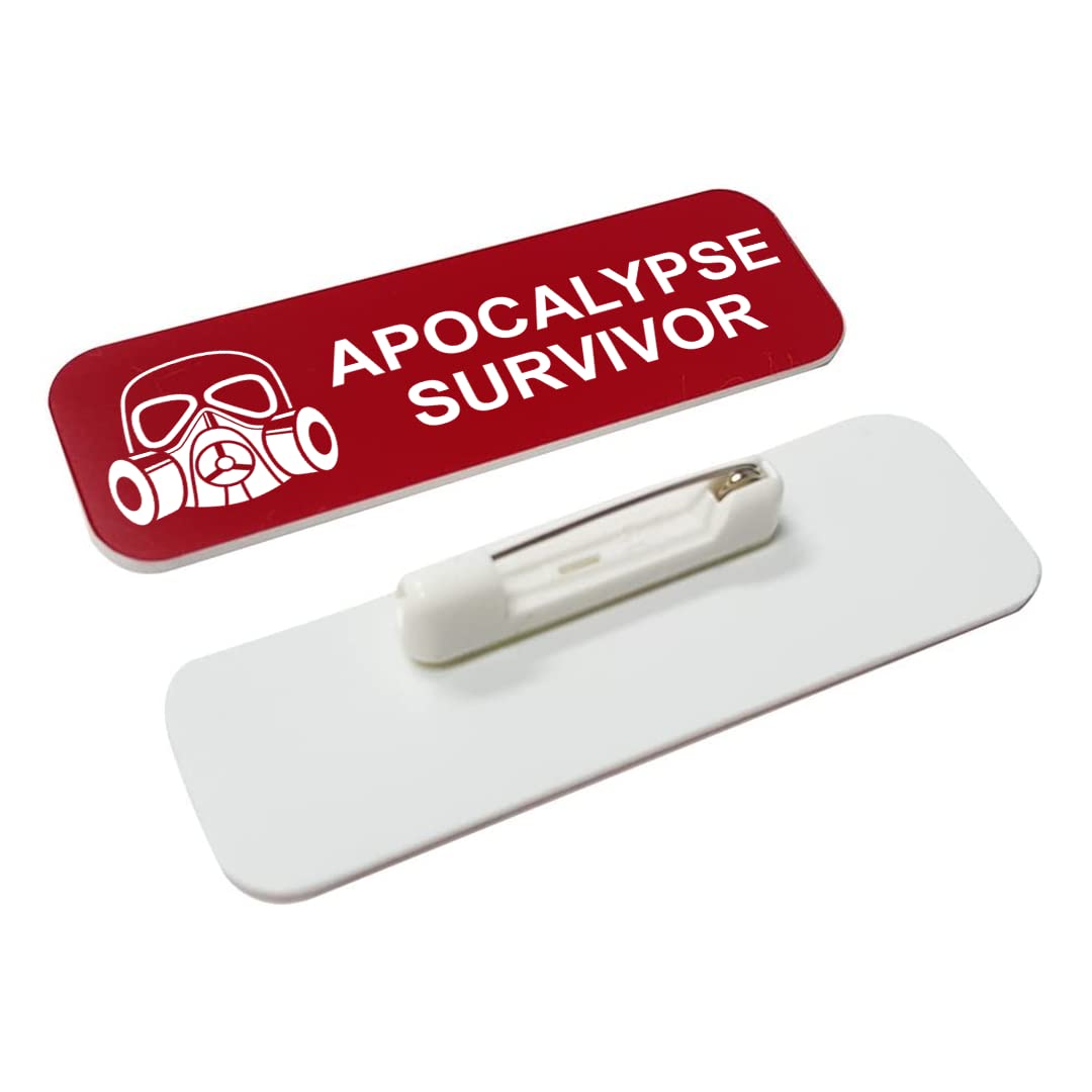 Signs ByLITA Apocalypse Survivor 1 x 3" Name Tag/Badge, (3 Pack)