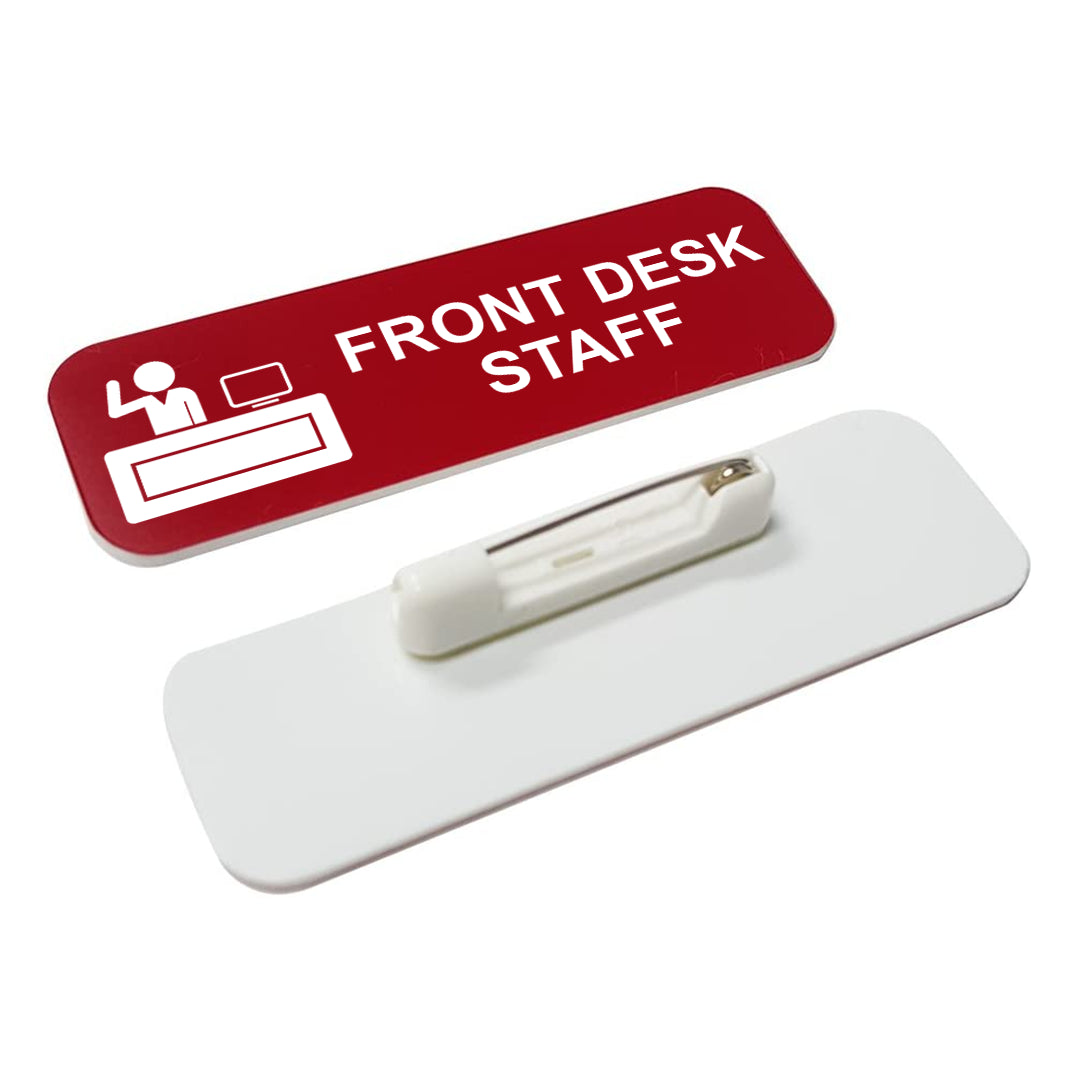 Signs ByLITA Front Desk Staff 1 x 3" Name Tag/Badge, (3 Pack)