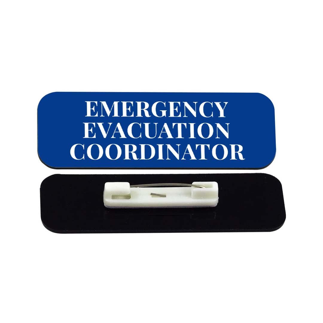 Emergency Evacuation Coordinator 1 x 3" Rounded Corner Name Badge | Stock Name Badges