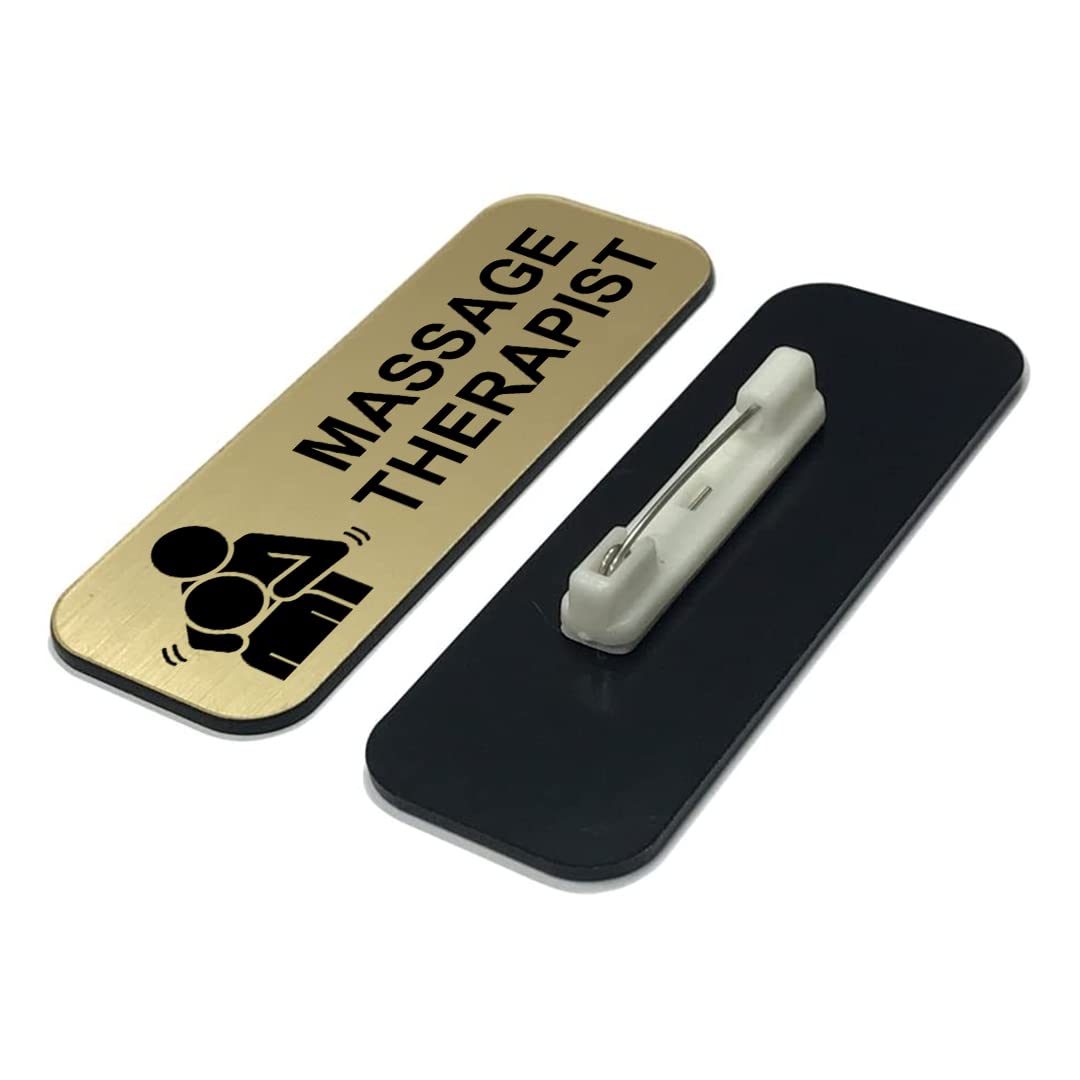 Signs ByLITA Massage Therapist 1 x 3" Name Tag/Badge, (3 Pack)