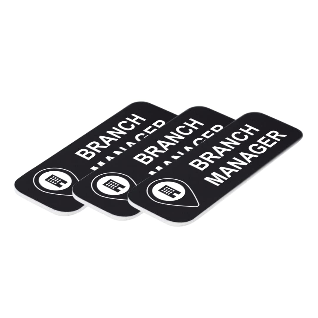 Branch Manager 1 x 3" Name Tag/Badge, (3 Pack)