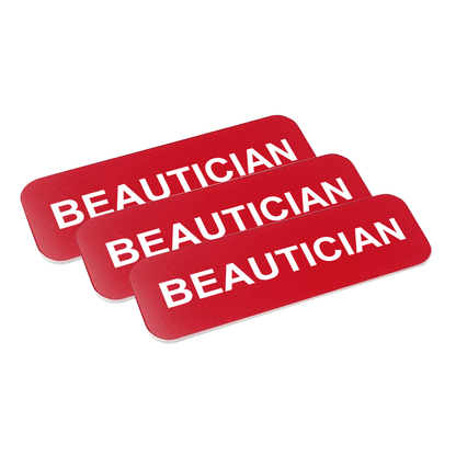 Beautician 1 x 3" Name Tag/Badge, (3 Pack)