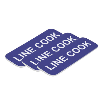 Line Cook 1 x 3" Name Tag/Badge, (3 Pack)