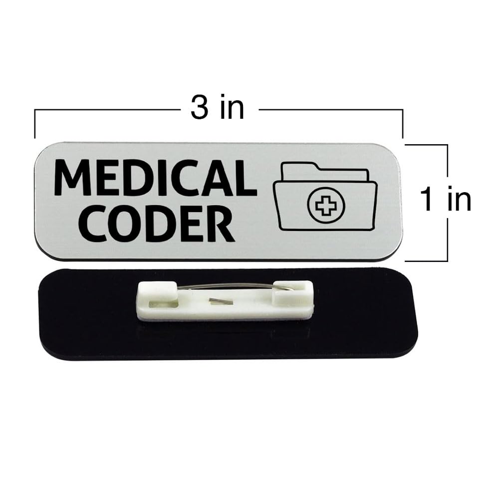 Medical Coder 1 x 3" Rounded Corner Name Badge | Medical Facilities