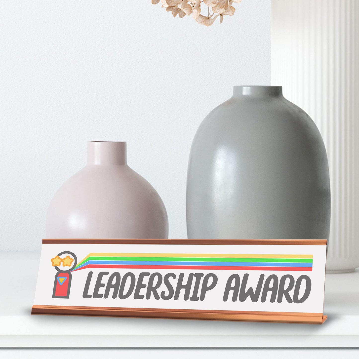 Signs ByLITA Leadership Award Gold Frame Desk Sign (2x8)