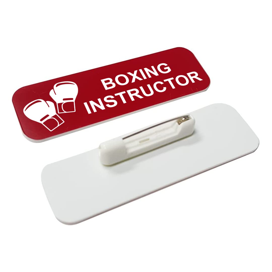 Boxing Instructor 1 x 3" Name Tag/Badge, (3 Pack)