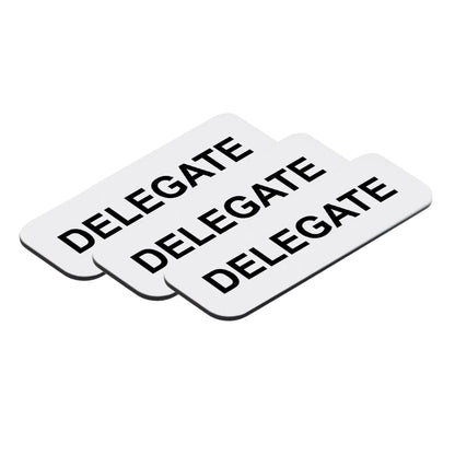 Delegate 1 x 3" Name Tag/Badge, (3 Pack)