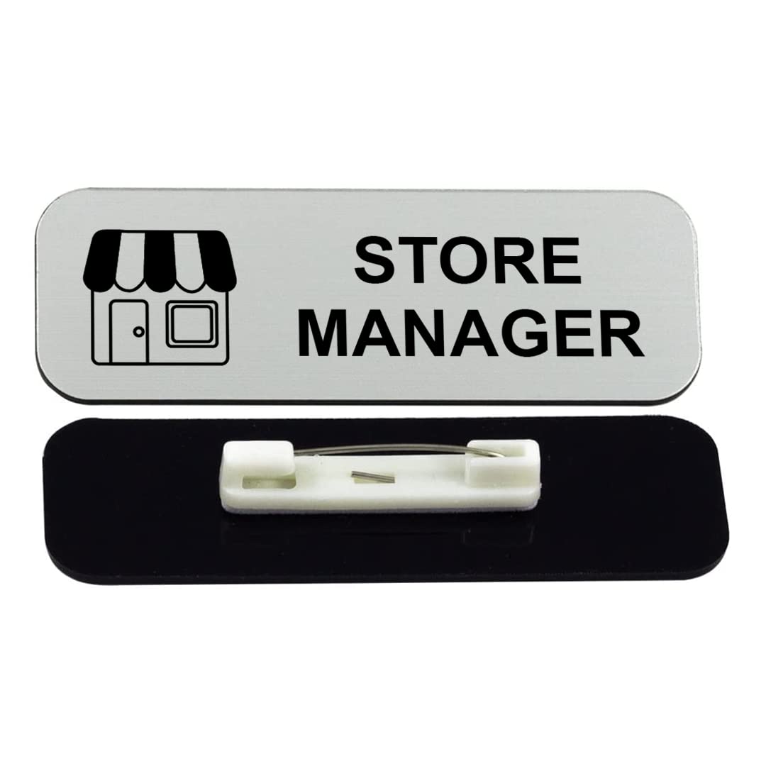 Store Manager 1 x 3" Name Tag/Badge, (3 Pack)