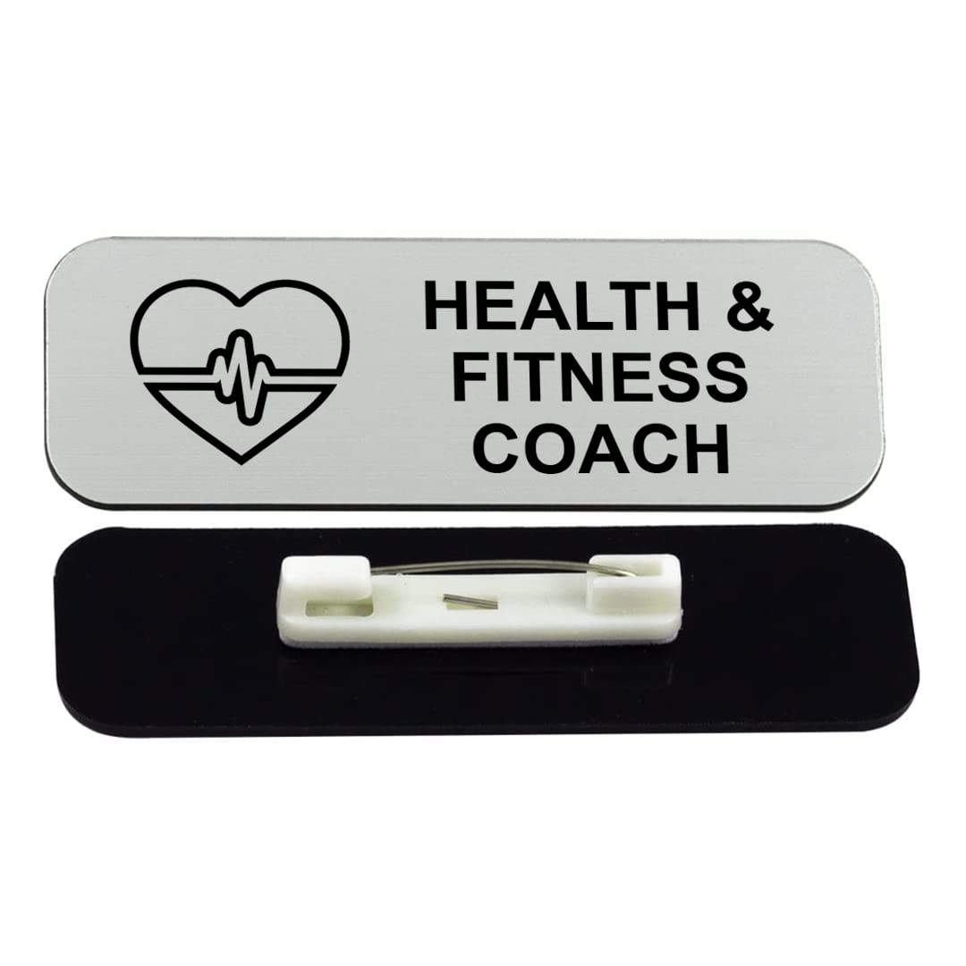 Health & Fitness Coach 1 x 3" Name Tag/Badge, (3 Pack)