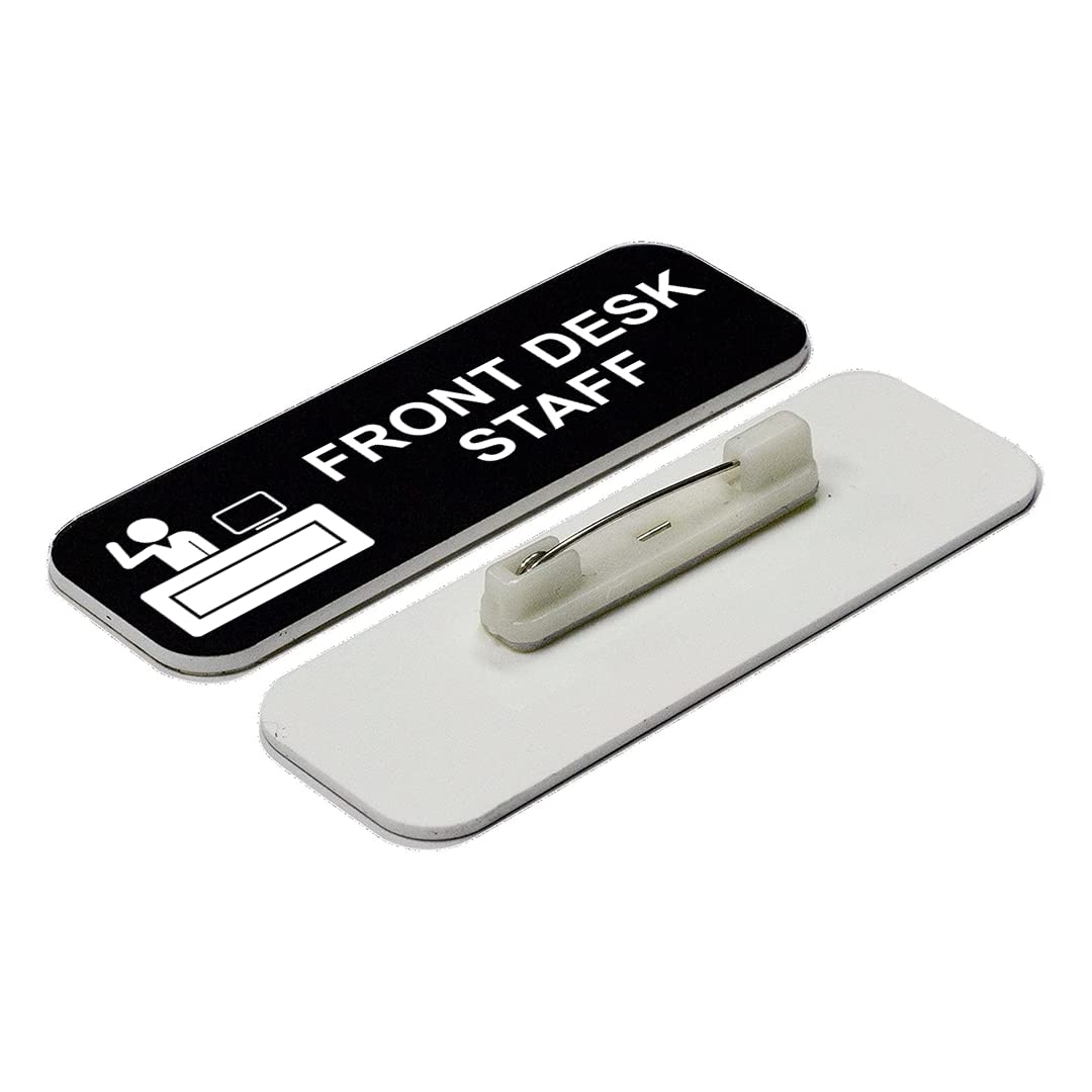 Signs ByLITA Front Desk Staff 1 x 3" Name Tag/Badge, (3 Pack)