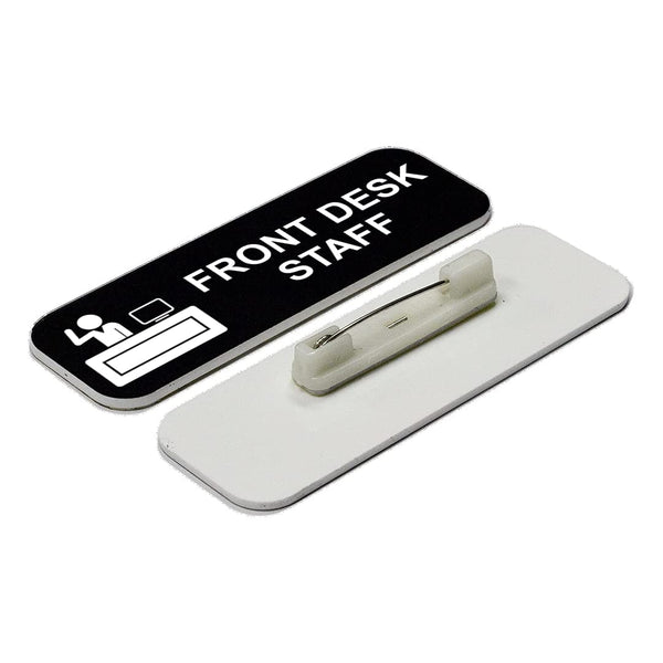 Signs ByLITA Front Desk Staff 1 x 3" Name Tag/Badge, (3 Pack)