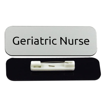 Geriatric Nurse 1 x 3" Rounded Corner Name Badge | Medical Specialism Badges