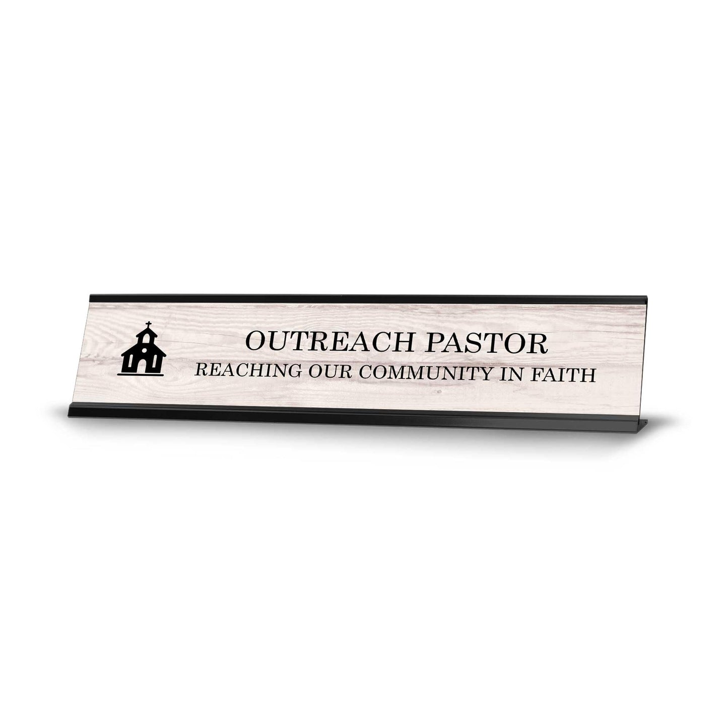 Church Leader Role and Titles 2 x 10" Desk Sign with Aluminium Frame