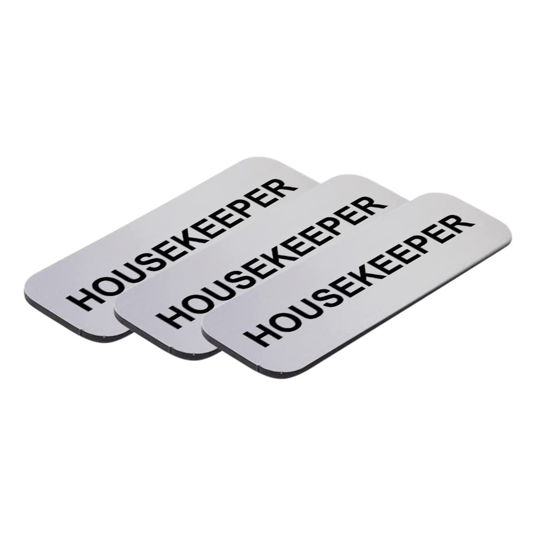 Housekeeper 1 x 3" Name Tag/Badge, (3 Pack)