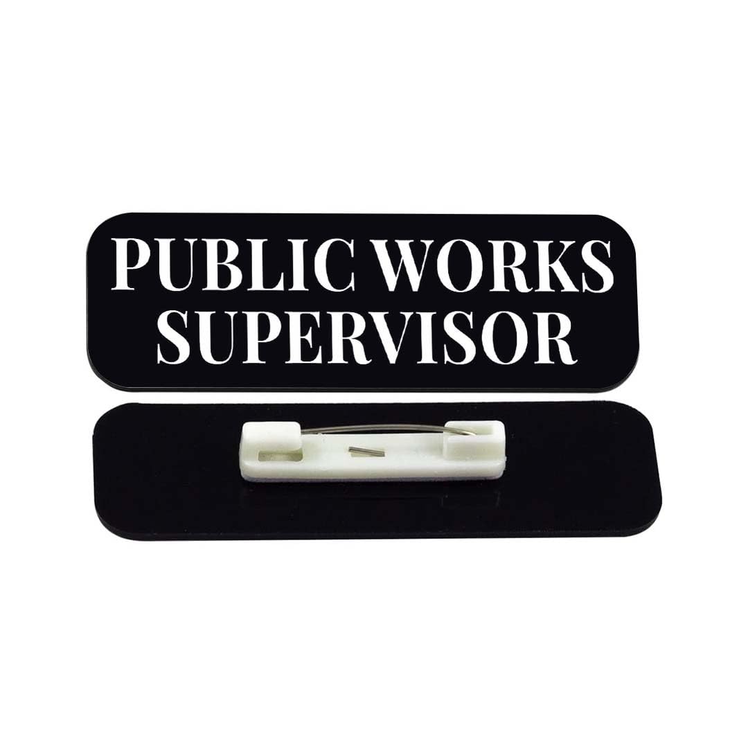 Public Works Supervisor 1 x 3" Rounded Corner Name Badge | Stock Name Badges