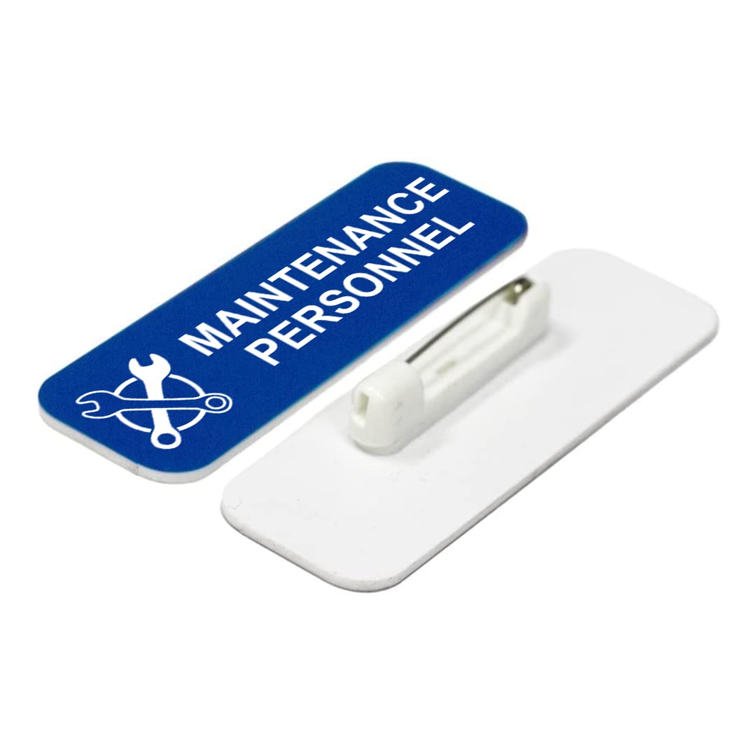 Signs ByLITA, Maintenance Personnel 1 x 3" Name Tag/Badge, (3 Pack)