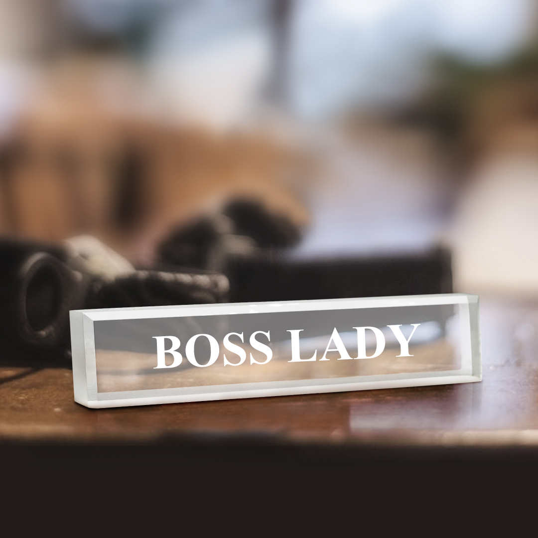Clear Acrylic Desk Name Plate