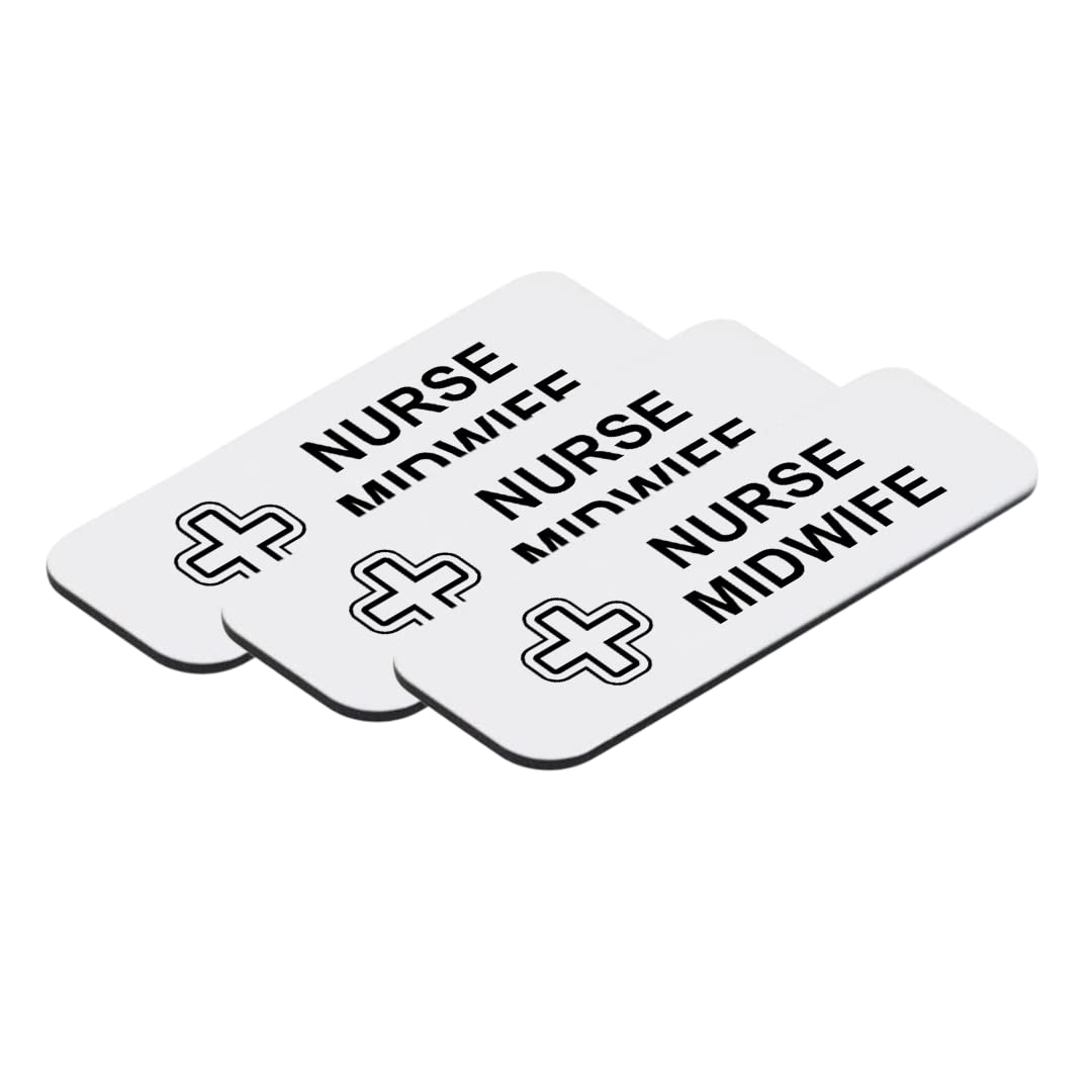 Nurse Midwife 1 x 3" Name Tag/Badge, (3 Pack)