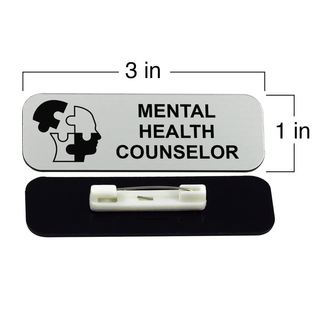 Mental Health Counselor 1" x 3" Name Tag/Badge, (3 Pack)