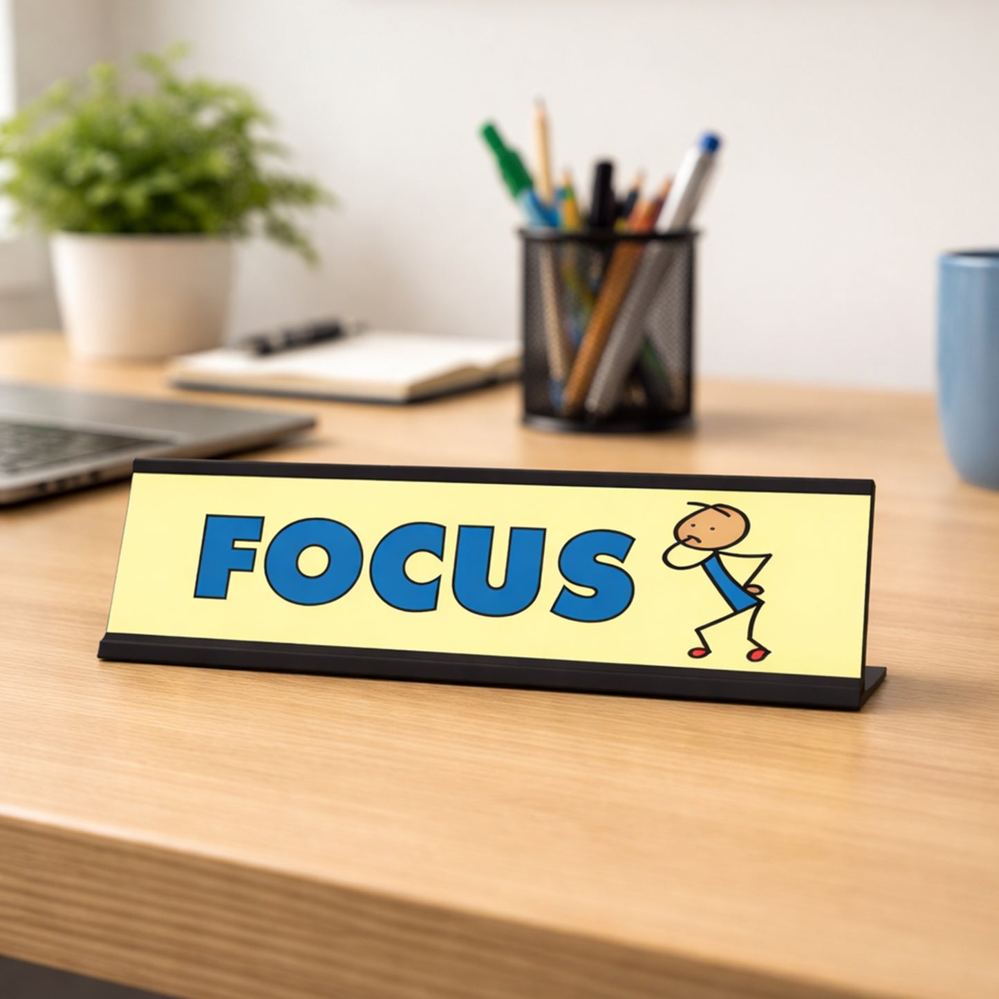 Focus Stick, People Desk Sign, Novelty Nameplate (2 x 8")