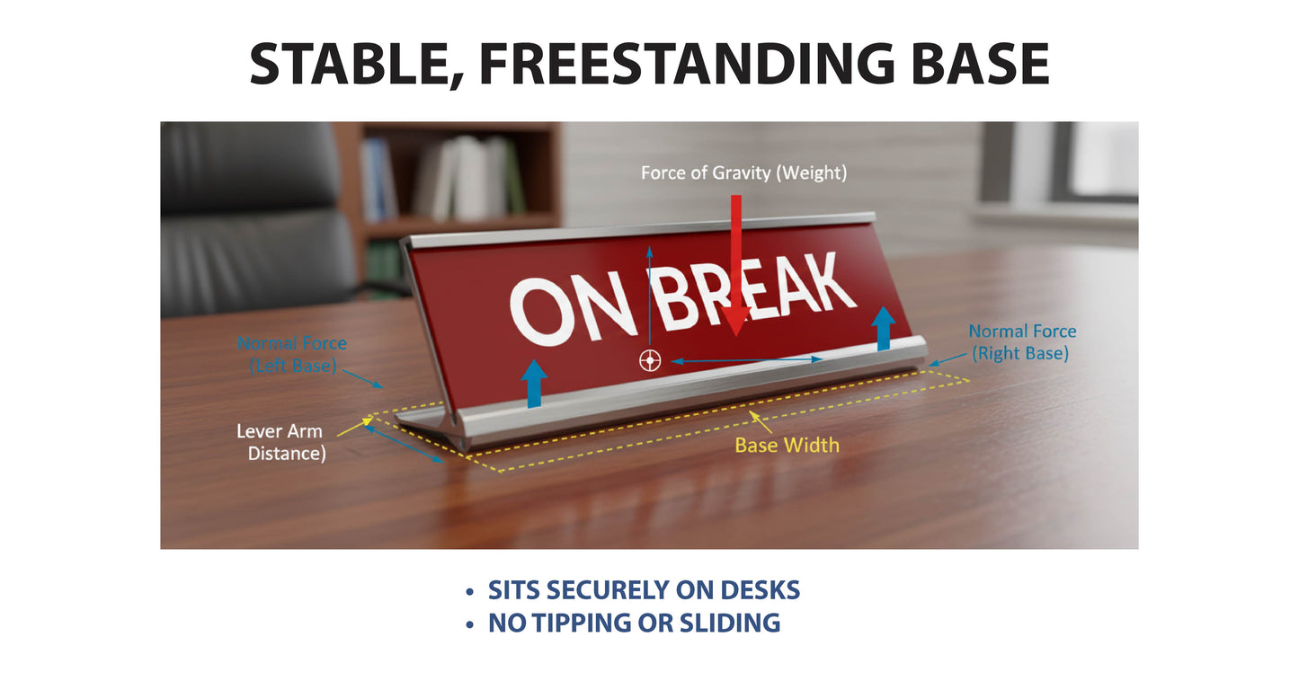 Office Desk Name Plate Holder - 2" x 8" / 2" x 10"