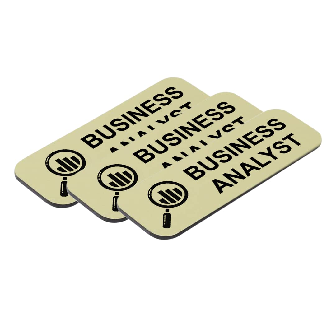 Business Analyst 1" x 3" Name Tag, Stock Badges, (3 Pack)
