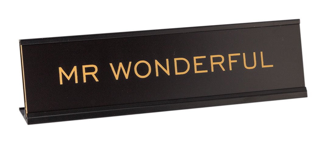 Mr Wonderful 2"x8" Novelty Nameplate Desk Sign