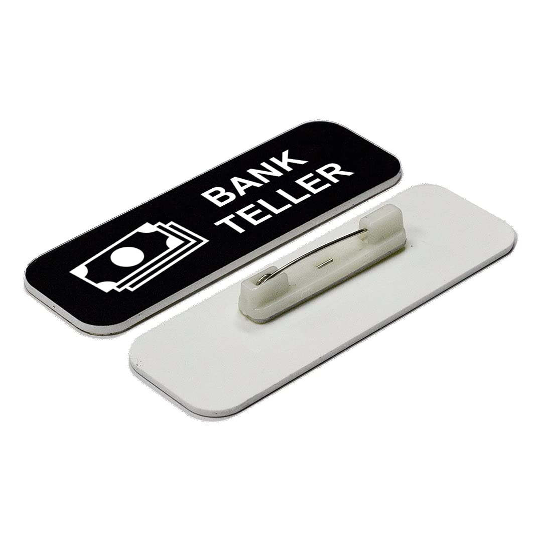 Bank Teller 1 x 3" Name Tag/Badge, (3 Pack)